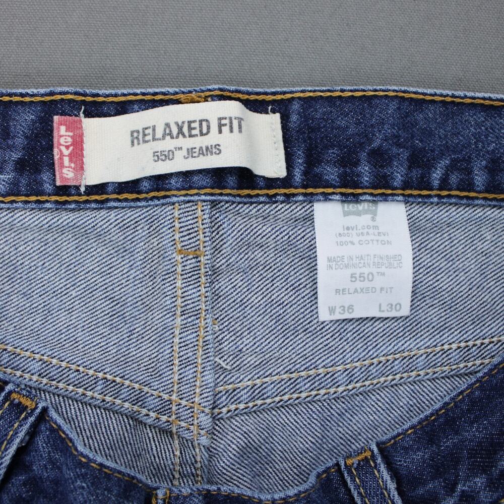 Levis 550 Jeans Vintage Y2K Relaxed Fit Straight Leg Mens 36x30 Blue - Picture 3 of 10